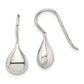 Sterling Silver Rhodium-Plated Polished Teardrop Earrings