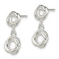 Sterling Silver Rhodium-Plated Knot Polished Dangle Earrings