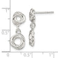 Sterling Silver Rhodium-Plated Knot Polished Dangle Earrings