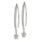 Sterling Silver Polished Cz Star Threader Earrings