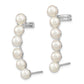 Sterling Silver Rhodium-Plated Polished White 5-6mm Freshwater Cultured Pearl Post Ear Climber/Cuff Earrings