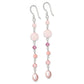 Sterling Silver Polished Pink Fwc Pearl, Jade, Rosaline, Cherry & Rose Quartz Dangle Earrings