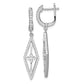 Sterling Silver Rhodium-Plated Cz Dangle Earrings