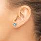 Sterling Silver Rhodium Plated Blue Topaz And Cr. Wht Sapphire Earrings