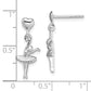 Sterling Silver Rhodium-Plated Ballerina Dangle Post Earrings