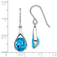 Sterling Silver Rhodium-Plated Blue Topaz Shepherds Hook Earrings