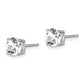 Sterling Silver Rhod-Pltd Clear Crystal Birthstone Earrings