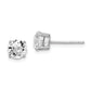 Sterling Silver Rhod-Pltd Clear Crystal Birthstone Earrings