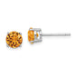 Sterling Silver Rhod-Pltd Yellow Crystal Birthstone Earrings