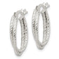 Sterling Silver Twisted And Textured Hoop Earrings