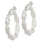 Sterling Silver Twisted And Textured Hoop Earrings