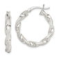 Sterling Silver Twisted And Textured Hoop Earrings