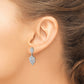 Sterling Silver Rhodium-Plated Cz Leaf Dangle Post Earrings