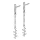 Sterling Silver Rhodium Plated Cz Dangle Earrings