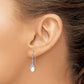 Sterling Silver Rhodium Plated Cz And Lab Created Opal Dangle Earrings