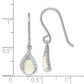 Sterling Silver Rhodium Plated Cz And Lab Created Opal Dangle Earrings