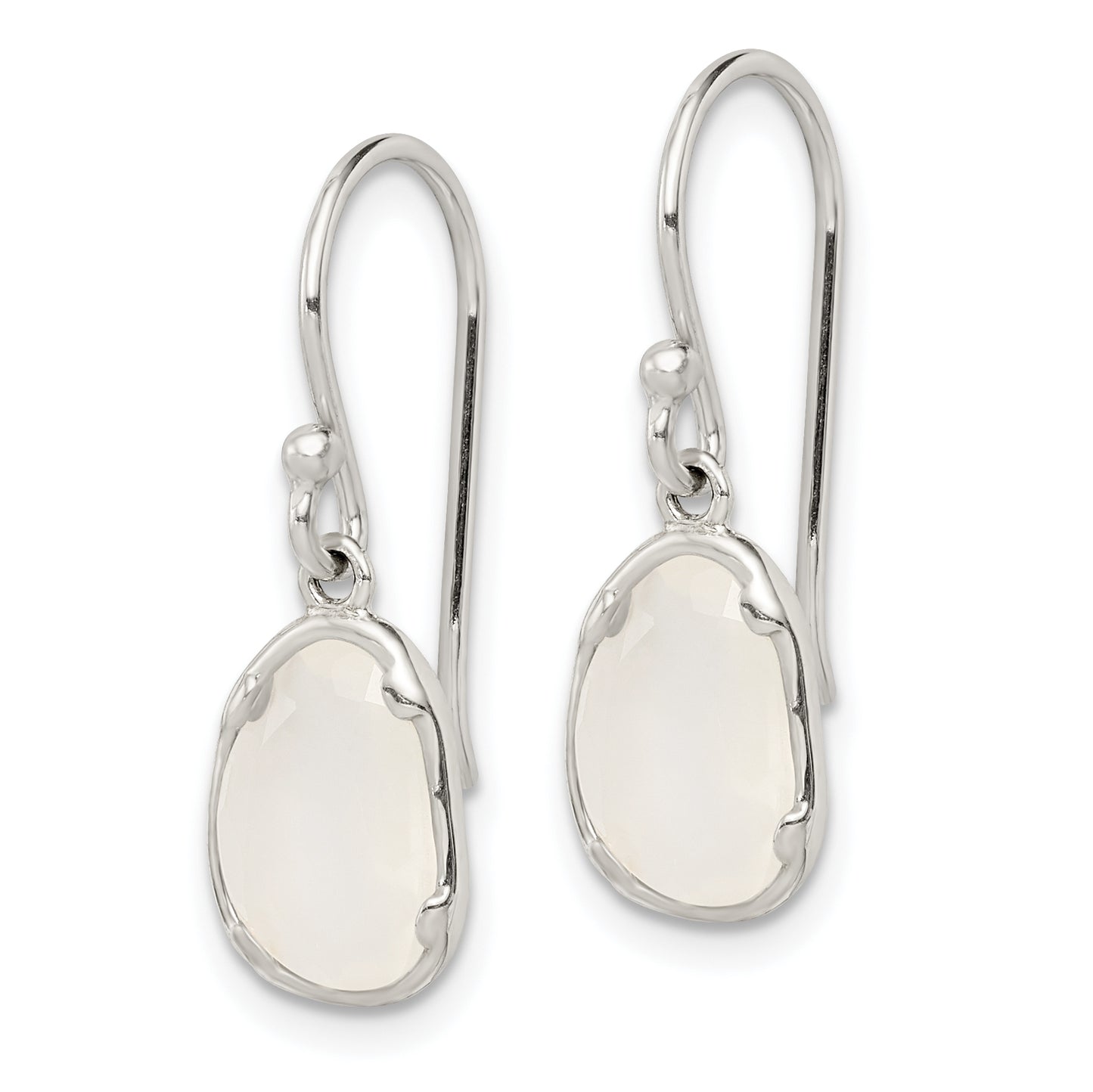 Sterling Silver White Chalcedony Dangle Earrings