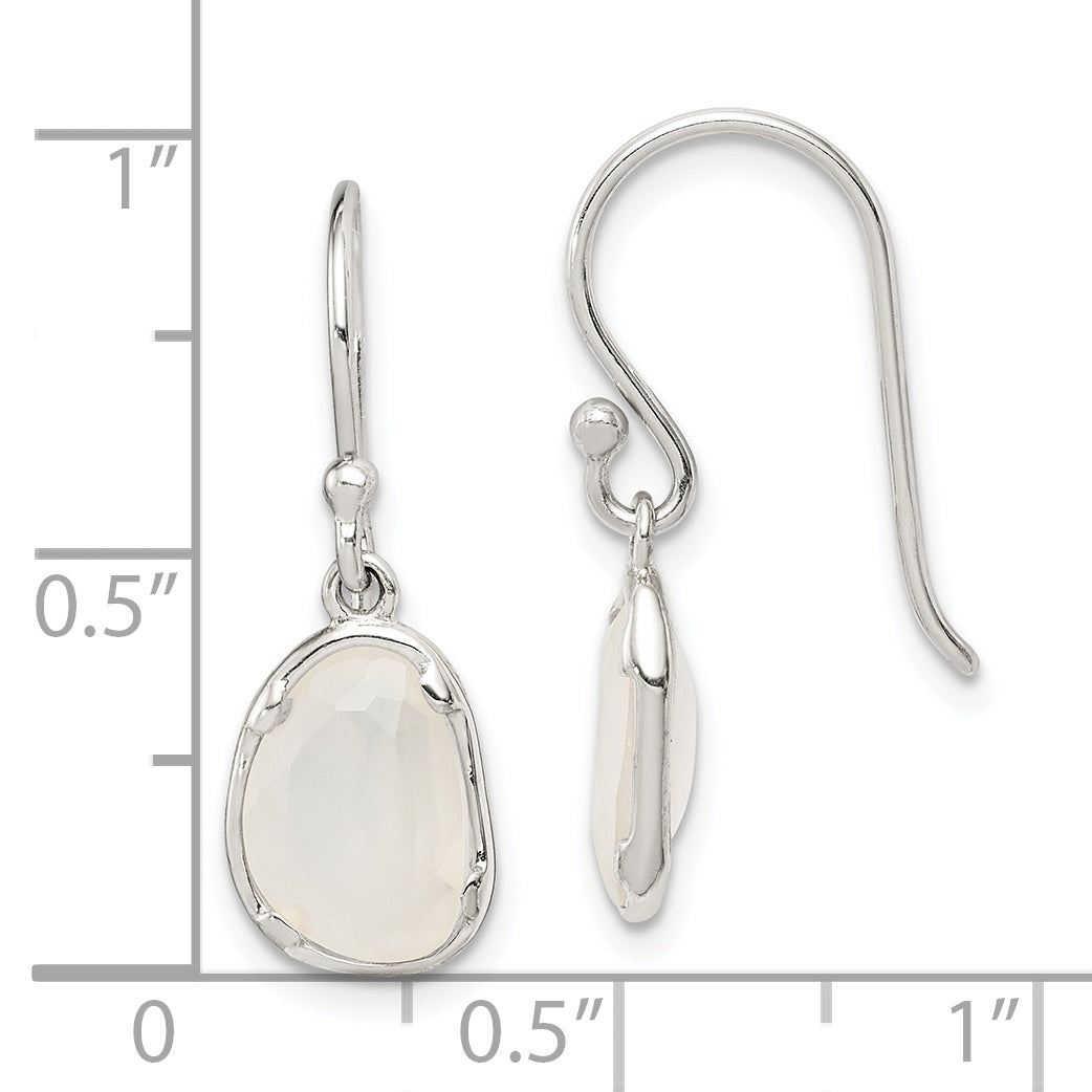 Sterling Silver White Chalcedony Dangle Earrings