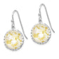 Sterling Silver Rhodium-Plated Round Mother Of Pearl Dangle Earrings