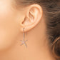 Sterling Silver Rose-Tone Created Opal Inlay Star Fish Dangle Earrings