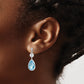 Sterling Silver Rhodium-Plated White And Blue Topaz Post Dangle Earrings