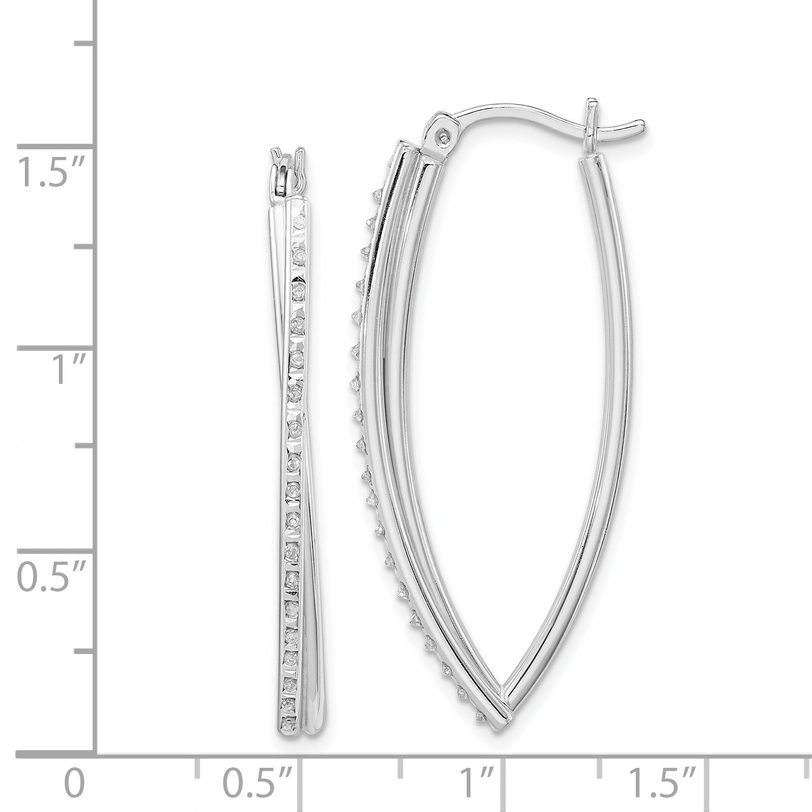 PLATINUM OVER SILVER store FIGURE 8 HOOP EARRINGS BY DIAMOND MYSTIQUE