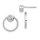 Sterling Silver Rh-Plated Cz Circle Dangle Jackets With Post Earrings