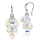 Sterling Silver Rhodium-Plated Aurora Crystal Dangle Earrings