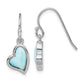 Sterling Silver Rhodium-Plated Light Blue Larimar Heart Dangle Earrings