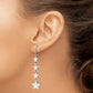 Sterling Silver Polished Mulitple Stars Drop And Dangle Post Earrings