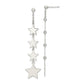 Sterling Silver Polished Mulitple Stars Drop And Dangle Post Earrings