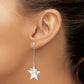 Sterling Silver Satin And Polished Cut-Out Stars Drop Post Earrings