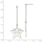 Sterling Silver Satin And Polished Cut-Out Stars Drop Post Earrings