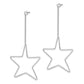 Sterling Silver Rhodium-Plated Cz Star Dangle Earrings