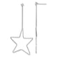 Sterling Silver Rhodium-Plated Cz Star Dangle Earrings