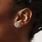 Sterling Silver Rhod-Plat Light Swiss Blue Topaz Oval Post Earrings