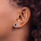 Sterling Silver Rhod-Plat Create Sapphire Oval Post Earrings