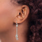 Sterling Silver Star Cz Dangle Earrings