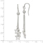 Sterling Silver Star Cz Dangle Earrings