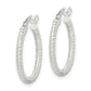 Sterling Silver Twisted 2X20mm Round Hoop Earrings