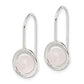 Sterling Silver Polished Pink Chalcedony Circle Dangle Earrings