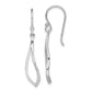 Sterling Silver Rhodium-Plated Polished Cz Dangle Earrings