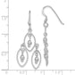 Sterling Silver Rhodium-Plated Polished Textured & Beaded Dangle Earrings