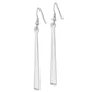 Sterling Silver Rhodium-Plated Polished Graduated Bar Dangle Earrings