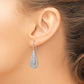 Sterling Silver Rhodium-Plated Textured Hollow Teardrop Dangle Earrings