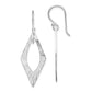 Sterling Silver Rhodium-Plated Diamond-Cut Geometric Dangle Earrings