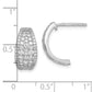 Sterling Silver Rhodium-Plated Pave Cz Post Hoop Earrings