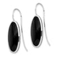 Sterling Silver Rhodium-Plated Polished Onyx Oval Dangle Earrings