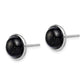 Sterling Silver Rhod-Plated Polished 10mm Onyx Cabochon Post Earrings