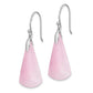 Sterling Silver Rhodium-Plated Dyed Pink Quartz Dangle Earrings